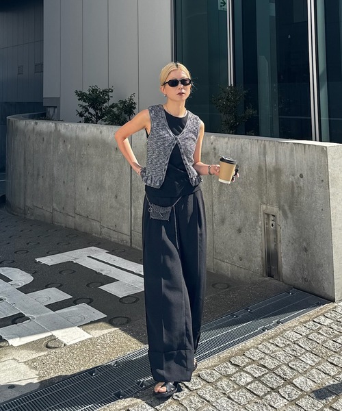 Ameri（アメリ） ニット セーター MEDI FRILL BACK RIBBON KNIT TOP