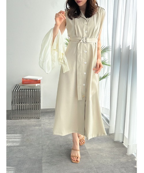 SOOR PLOOM ノースリーブワンピース 5y fifth（フィフス） ワンピース ウエストマークノースリーブワンピース