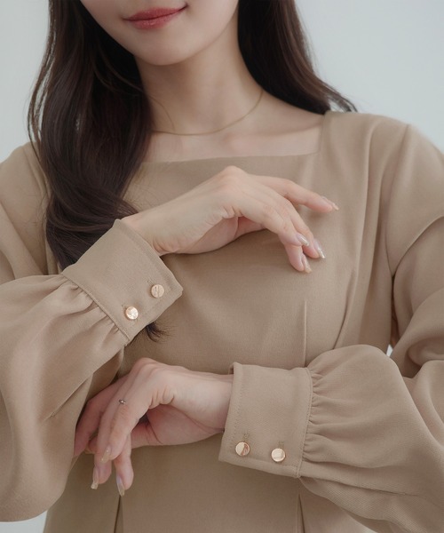 「CENEA」 長袖ワンピース MEDIUM ピンクベージュ レディース_画像3