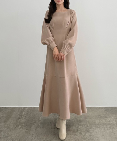 「CENEA」 長袖ワンピース MEDIUM ピンクベージュ レディース_画像5