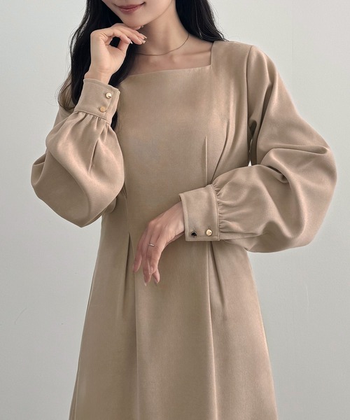 「CENEA」 長袖ワンピース MEDIUM ピンクベージュ レディース_画像6