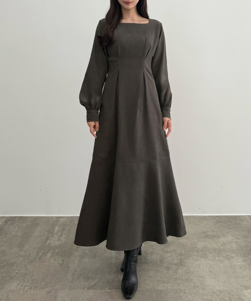 「CENEA」 長袖ワンピース MEDIUM ピンクベージュ レディース_画像8