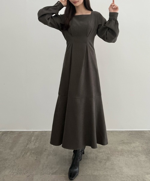 「CENEA」 長袖ワンピース MEDIUM ピンクベージュ レディース_画像9