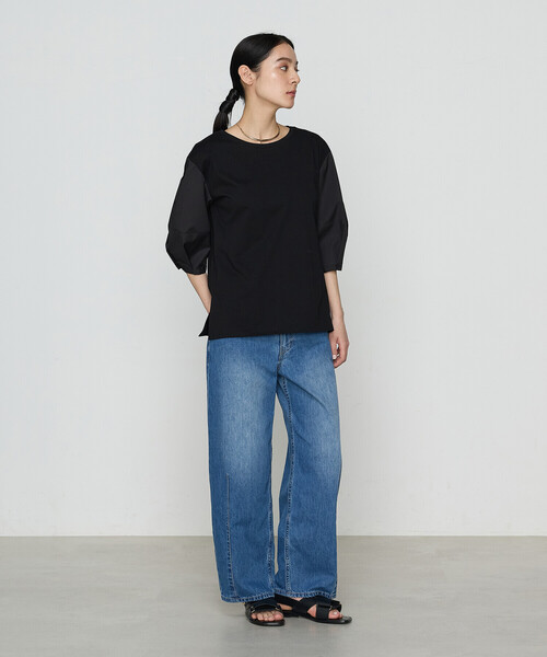 「Gabardine K.T」 半袖カットソー 9号 ブラック レディース_画像3
