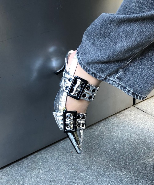 「Jeffrey Campbell」 ヒールサンダル 38 シルバー レディース_画像2