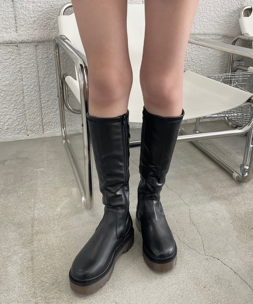 shopnikoniko（ショップにこにこ） ブーツ 厚底ロングブーツ