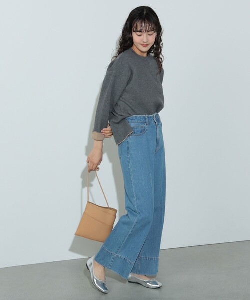 ニット セーター 配色 リバーニット プルオーバー レディース BEAMS HEART ニット セーター 配色リバーシブル ニットプル