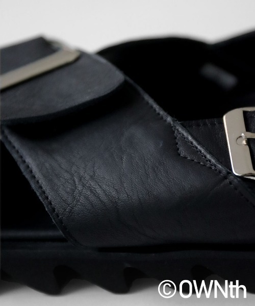 ベンチ シャークソール レザー サンダル L ブラック シューズ 厚底 26㎝ BENCH/ベンチ/SEASUN SHARKSOLE/シーサンシャークソール