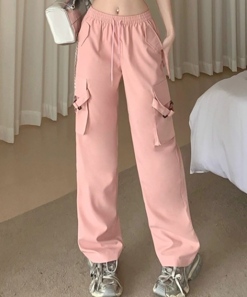 SHEENA カーゴパンツ ウエストゴムカーゴパンツ レディース