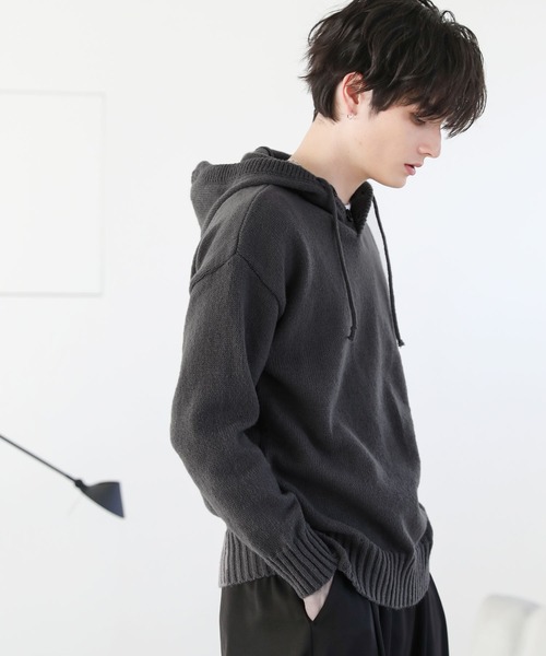 ESTROSO ニットパーカー Mサイズ ASTRONOMY パーカー Buyer's Select/ハーフボタンニットパーカー