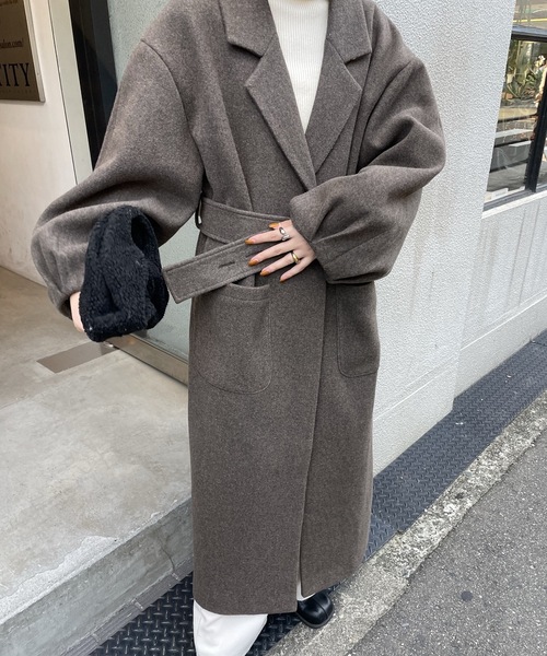 Amiur（エミレ） コート チェスターコート belt arrange long coat