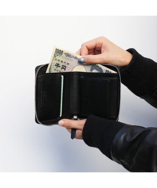 二つ折り財布 財布 alva noto コードバン レザー ファスナー ミディアム ウォレット/ブランド/オリジナル/メンズ/二つ折り財布/人気の画像