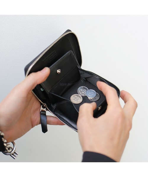 二つ折り財布 財布 alva noto コードバン レザー ファスナー ミディアム ウォレット/ブランド/オリジナル/メンズ/二つ折り財布/人気の画像
