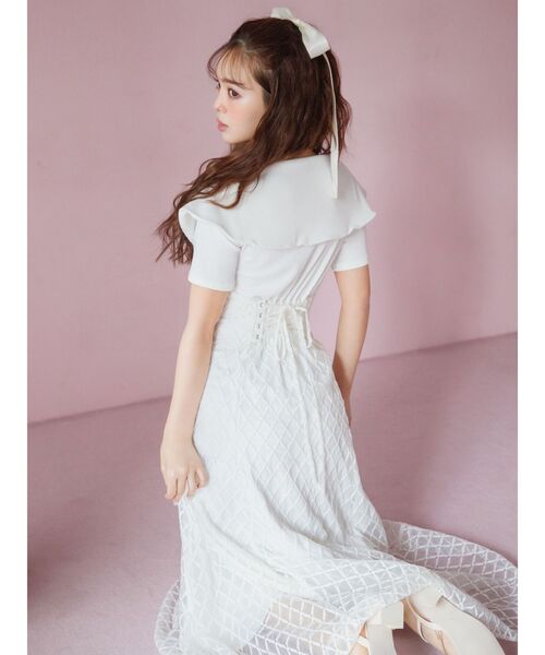 dazzlin 【CALNAMUR コラボ】ジップカラーコルセットワンピース