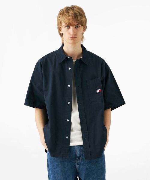 [ ] イージー ポプリン オーバー シャツ (2color) TOMMY JEANS シャツ イージーポプリンショートスリーブオーバー