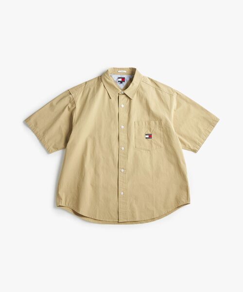 [ ] イージー ポプリン オーバー シャツ (2color) TOMMY JEANS シャツ イージーポプリンショートスリーブオーバー