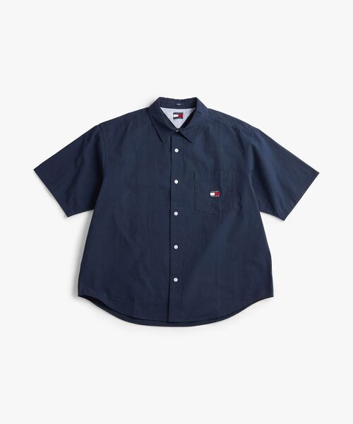 [ ] イージー ポプリン オーバー シャツ (2color) TOMMY JEANS シャツ イージーポプリンショートスリーブオーバー