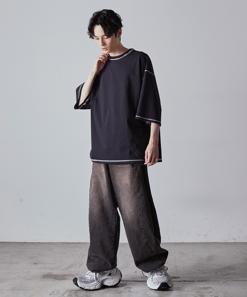 CIASENSE tシャツ Hand-stitched oversized T-shirt/ハンドステッチ