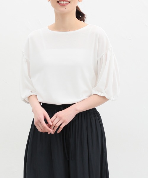 tシャツ 袖ボリュームブラウス レディース Aletta vita トップス カットソー ブラウス 袖デザイン