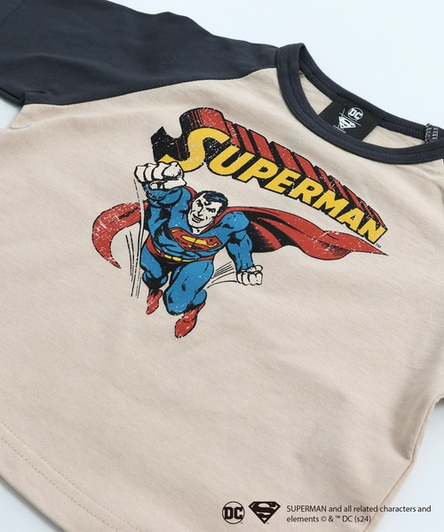 tシャツ Tシャツ スーパーマン ラグラン半袖Tシャツ キッズ : 82468573  