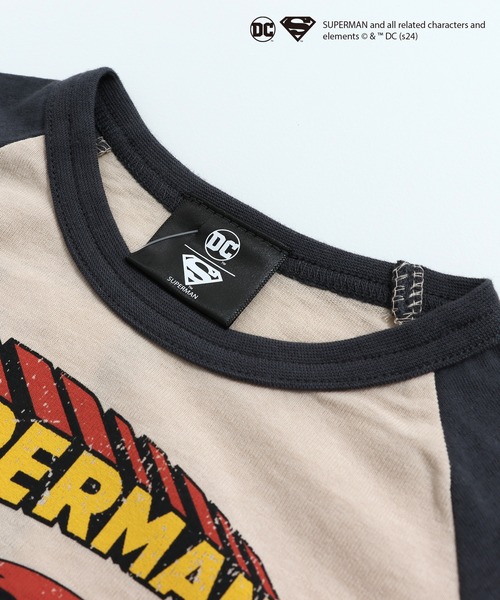 tシャツ Tシャツ スーパーマン ラグラン半袖Tシャツ キッズ : 82468573  