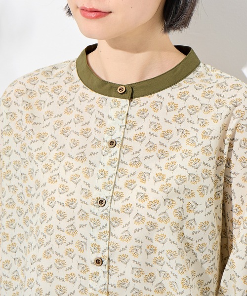 ブラウス シャツ tulle peplum shirt レディース Lace Ladies ブラウス シャツ 長袖立ち襟Vネック レディース