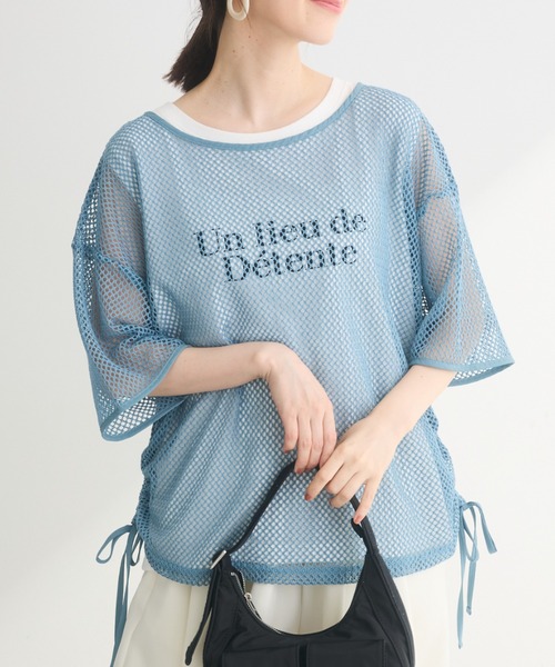 売れ筋商品|||イーブン アンド オド Tシャツ レディース トップス 2 PACK - Top - light grey/summer green Green Parks tシャツ SET2点 メッシュ+ノースリーブロゴプル
