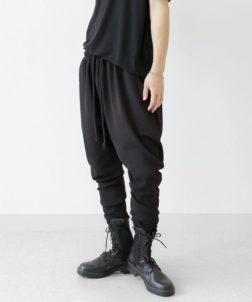 パンツ エンボスサルエルパンツ イージーパンツ モード系 ワイド 