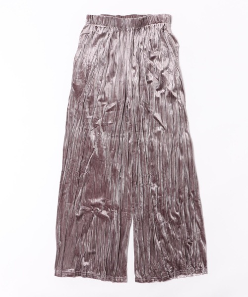 TRIANGLE PALETTE パンツ クラッシュベロア イージーパンツ レディース