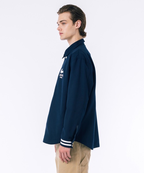 LACOSTE ナイロンコーチジャケット LACOSTE ナイロンジャケット コーチジャケット×バーシティ