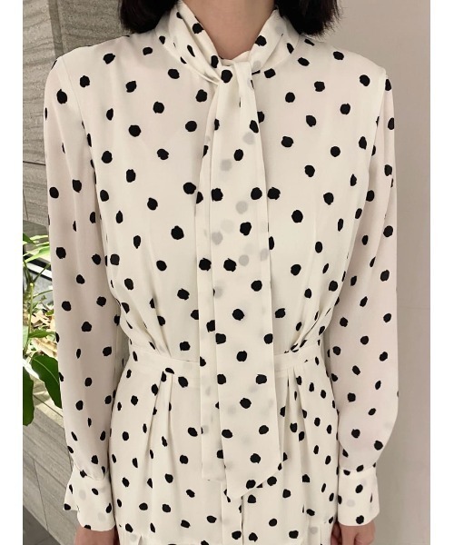 PINKY&DIANNE ワンピース ランダムドットプリーツワンピース