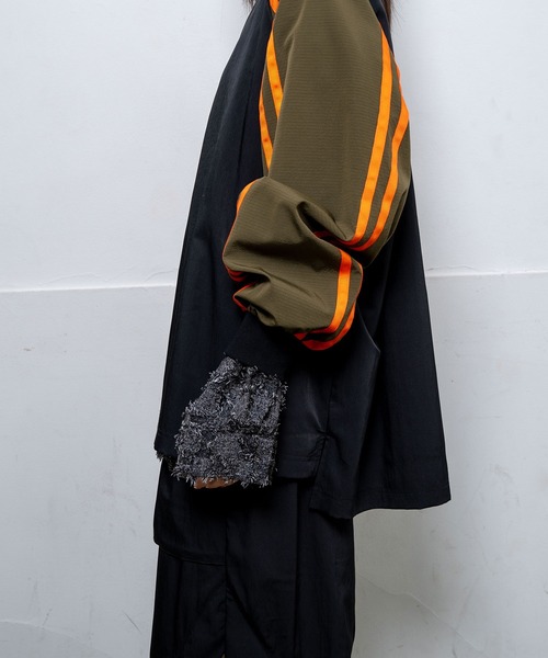 新品Nora Lilyノラリリーナイロンブルゾン Nylon track top Nora Lily】Denim x Nylon Combination Track Jacket(UNISEX