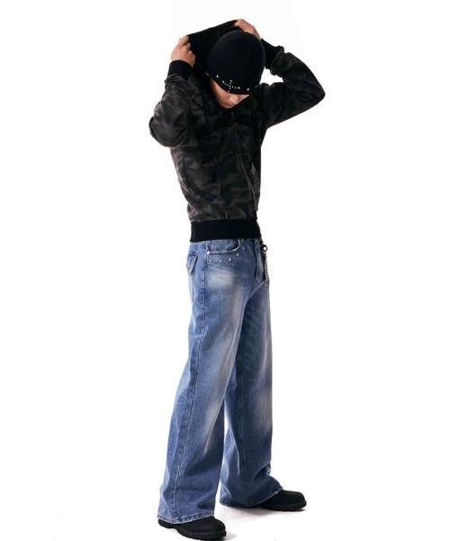 AAKAM パーカー 「AAKAM」Contrast Logo Zip-up Hoodie