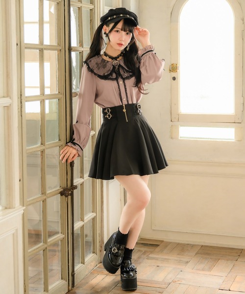 ROJITA 帽子 キャスケット レースフリルビジュベルト付き