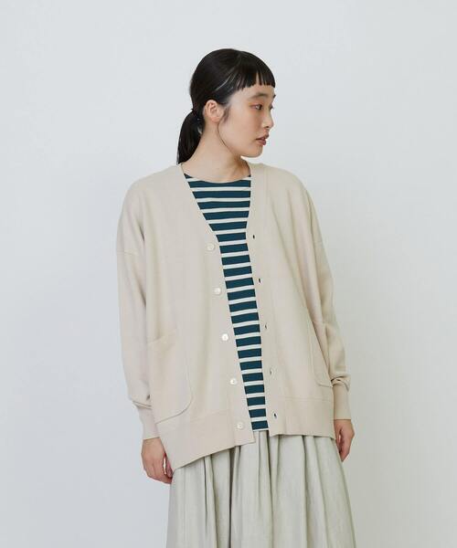 LOISIR カーディガン 「ユニセックス」コットンダブルジャカード