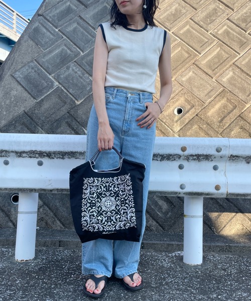 【HERMES】きめ細やかな刺繍デザイン☆大容量 Thalassa バック Ball&Chain トートバッグ 「BALL&CHAIN/ボールアンドチェーン