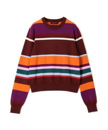 CABaN ニット セーター コットンカシミヤ マルチボーダークルー