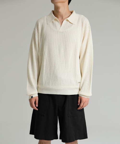 ぽぽろむ品 テットオム TETE HOMME ブライトカルゼスキッパーポロシャツ