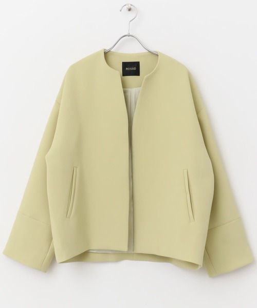 ジャケット ノーカラージャケット UVカットトリプルクロスショート