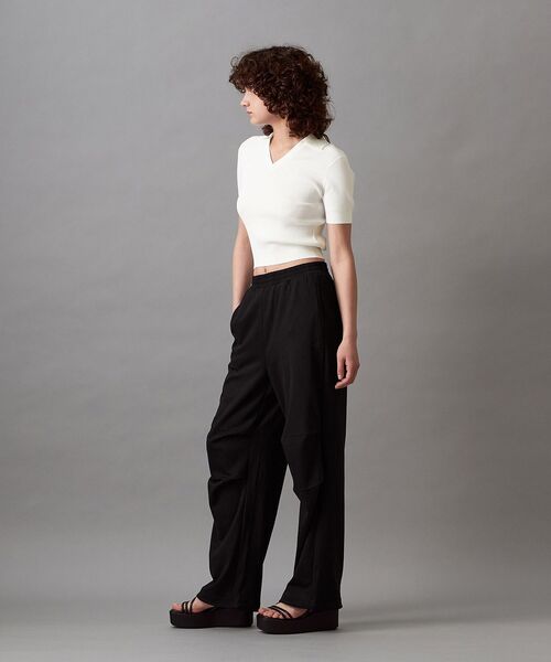 ニット セーター Vネックニット - センシュアルリブベビープルオーバー レディース Calvin Klein ニット セーター Vネックニット - センシュアル