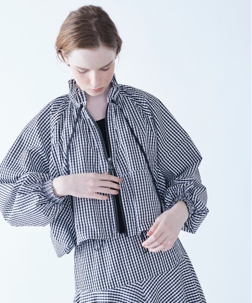 新作　MARY QUANT レトロロゴ アップリケ ブルゾン　ギンガムチェック MARY QUANT ONLINE SHOP｜マリークヮントオンラインショップ