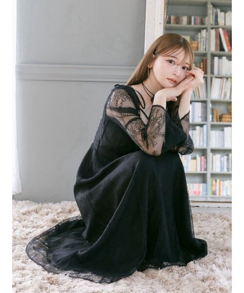 EATME（イートミー） ワンピース リボンショルダーレースワンピース