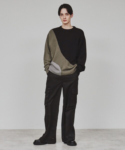 tk.TAKEO KIKUCHI（ティーケータケオキクチ） セーター ニット カーブ