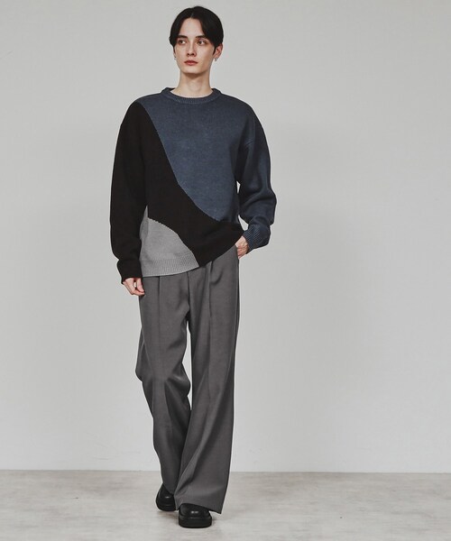 tk.TAKEO KIKUCHI（ティーケータケオキクチ） セーター ニット カーブ