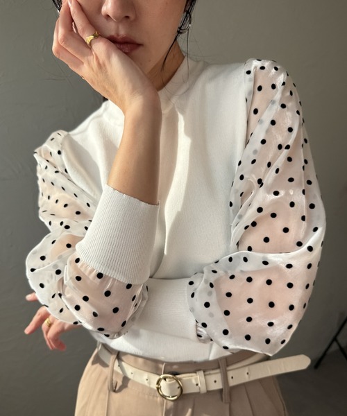 deux amour 袖ドットトップス レディース : ZOZOTOWN Yahoo!店 - 通販