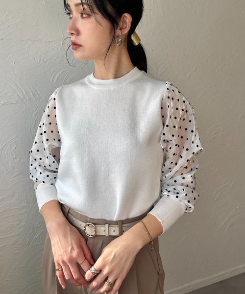 deux amour 袖ドットトップス レディース : ZOZOTOWN Yahoo!店 - 通販