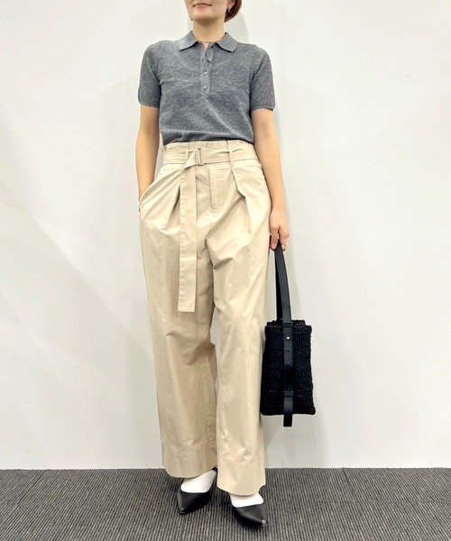 ニット セーター 「MICA＆DEAL/マイカアンドディール」sheer knit polo shirt　シアーニットポロシャツ　半袖/ニット/シアー MICA&DEAL/マイカアンドディール】sheer knit polo shirt シアー