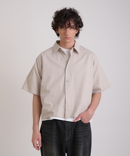 PGG グレー ショートスリーブシャツ Regen Glanz（レーゲングランツ）の「cropped short sleeve