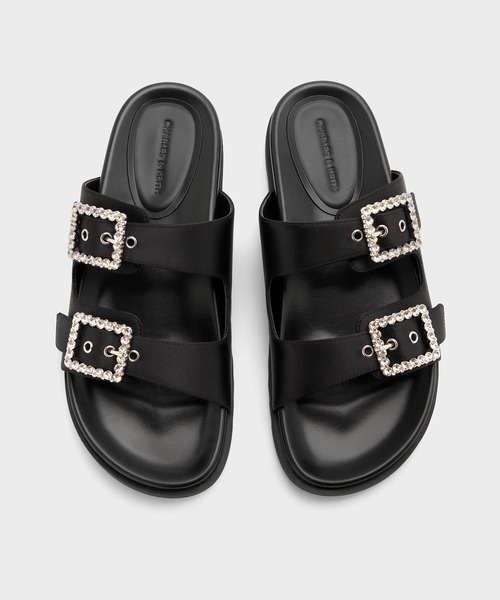 CHARLES ＆ KEITH サンダル ジェムバックル ダブルストラップ