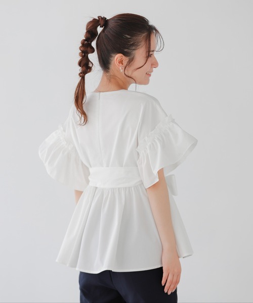 Fit more（フィットモア） ウエストリボンベルトドルマンペプラム